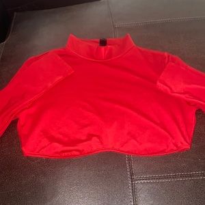 Red Long Sleep CropTop $12